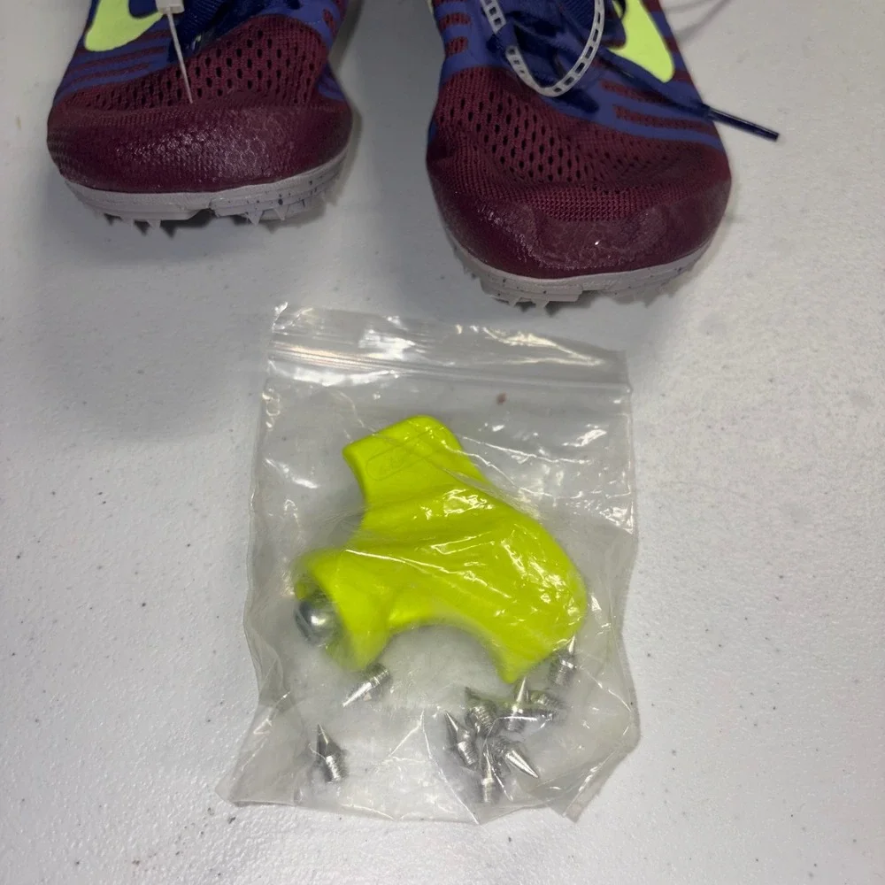 Nike Zoom Rival D 10 Track Spikes Bordeaux Purple Lime 819164-600 Mens 5
